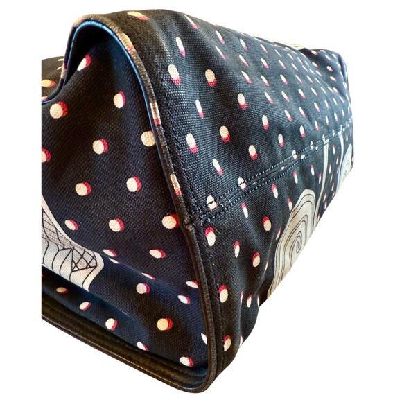 Loewe Paula's Ibiza Close to Paradise Black Polka Dot Canvas Leather Tote Bag - Picture 11 of 16